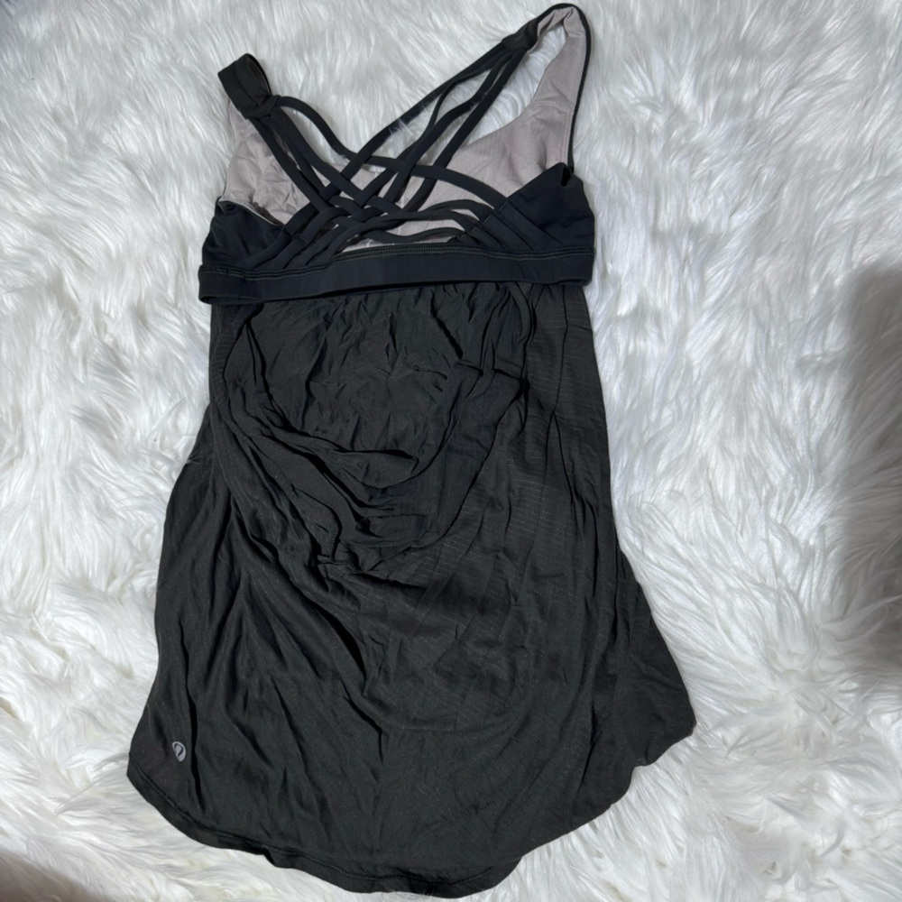 Lululemon black open back tank‎ size 4
